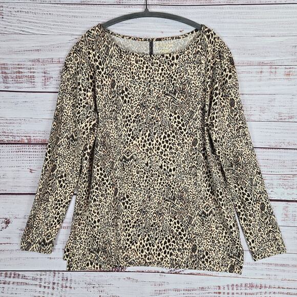 Lilly Pulitzer Karessa Top Size S Leopard Print Stretch Long Sleeve Pullover NWT - Picture 3 of 13